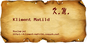 Kliment Matild névjegykártya